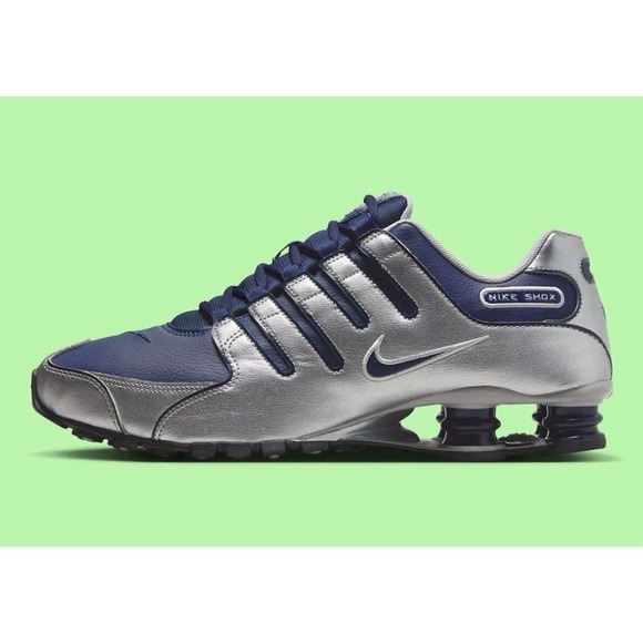 Nike Shox NZ Shoes Midnight Navy Silver Black Sneakers 378341-402 Mens Size 10 main image 4